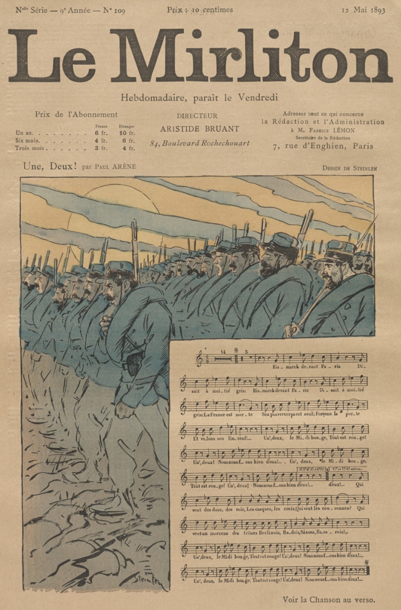 Theophile-Alexander Stainlin. Ilustración para la revista "Мирлитон" nº 109, del 12 de mayo de 1893