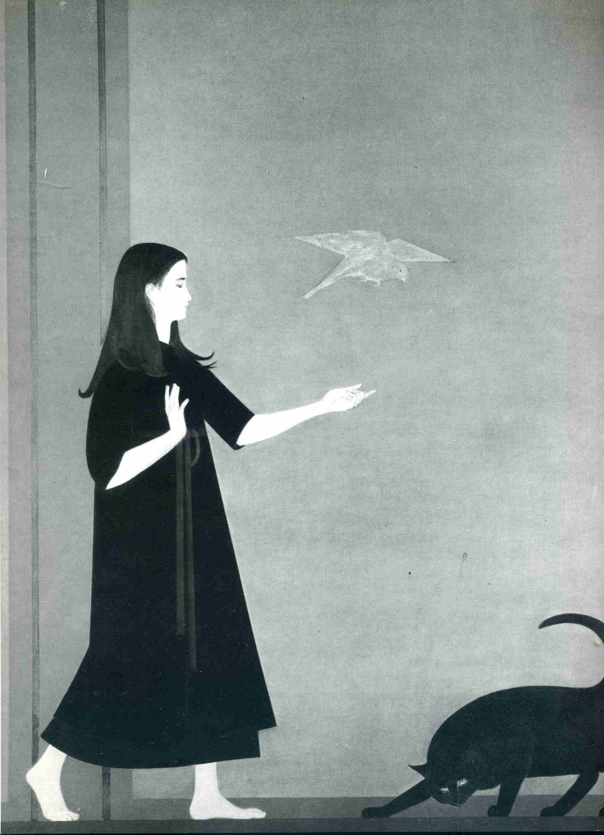 Will Barnet. Girl and black cat