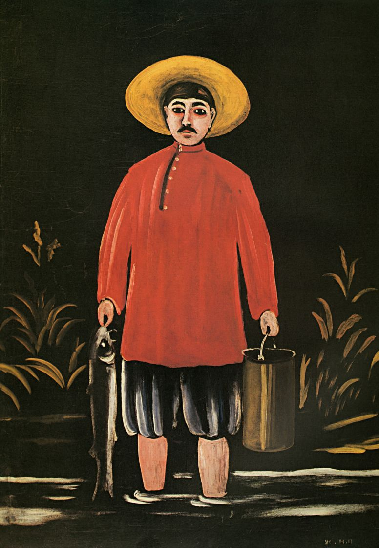 Niko Pirosmani (Pirosmanashvili). A fisherman in a red shirt