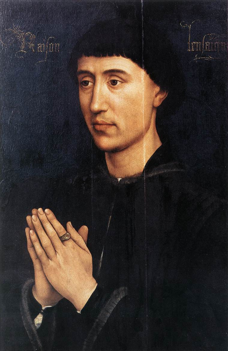 Rogier van der Weyden. Portrait diptych of Laurent Froimont