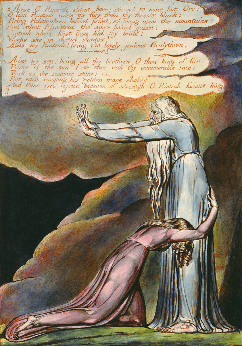William Blake. The Angel Of Albion. Illustration for the poem "Europe: a prophecy"