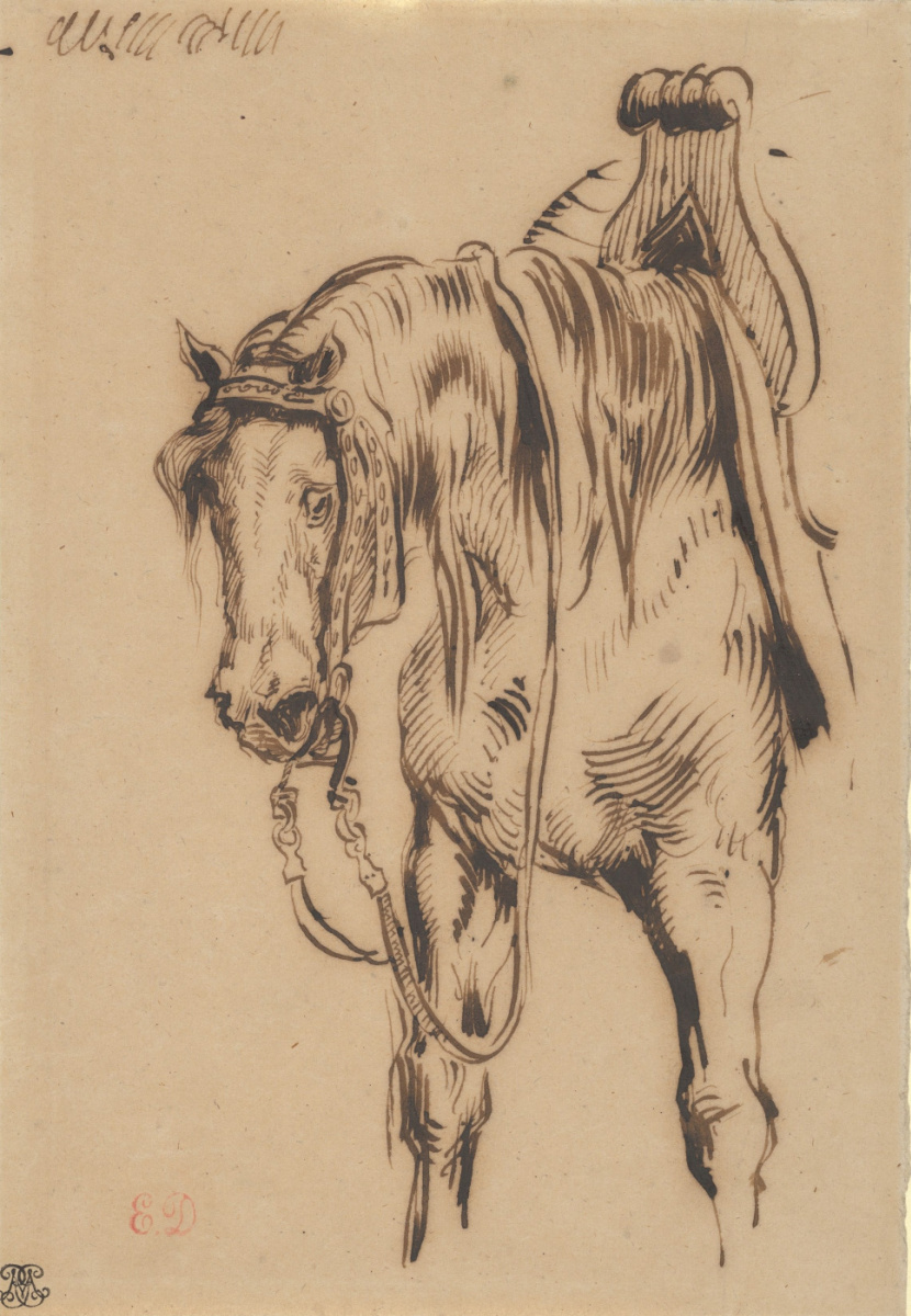 Eugene Delacroix. Horse, Goetz von berlichingen (Goethe's "götz von berlichingen")