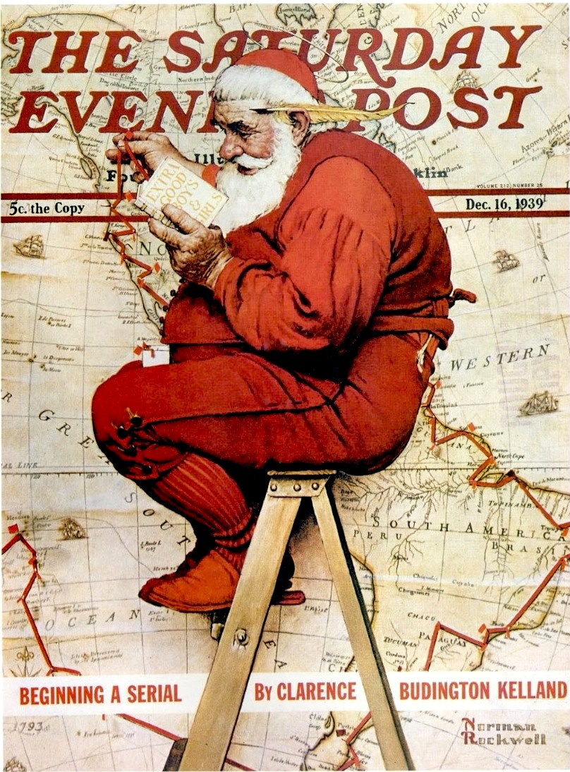 Norman Rockwell. Obedient guys. Cover of "The Saturday Evening Post" (16 Dec 1939)