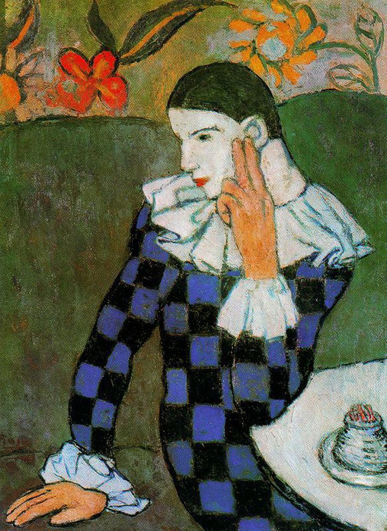 Pablo Picasso. Leaning Harlequin