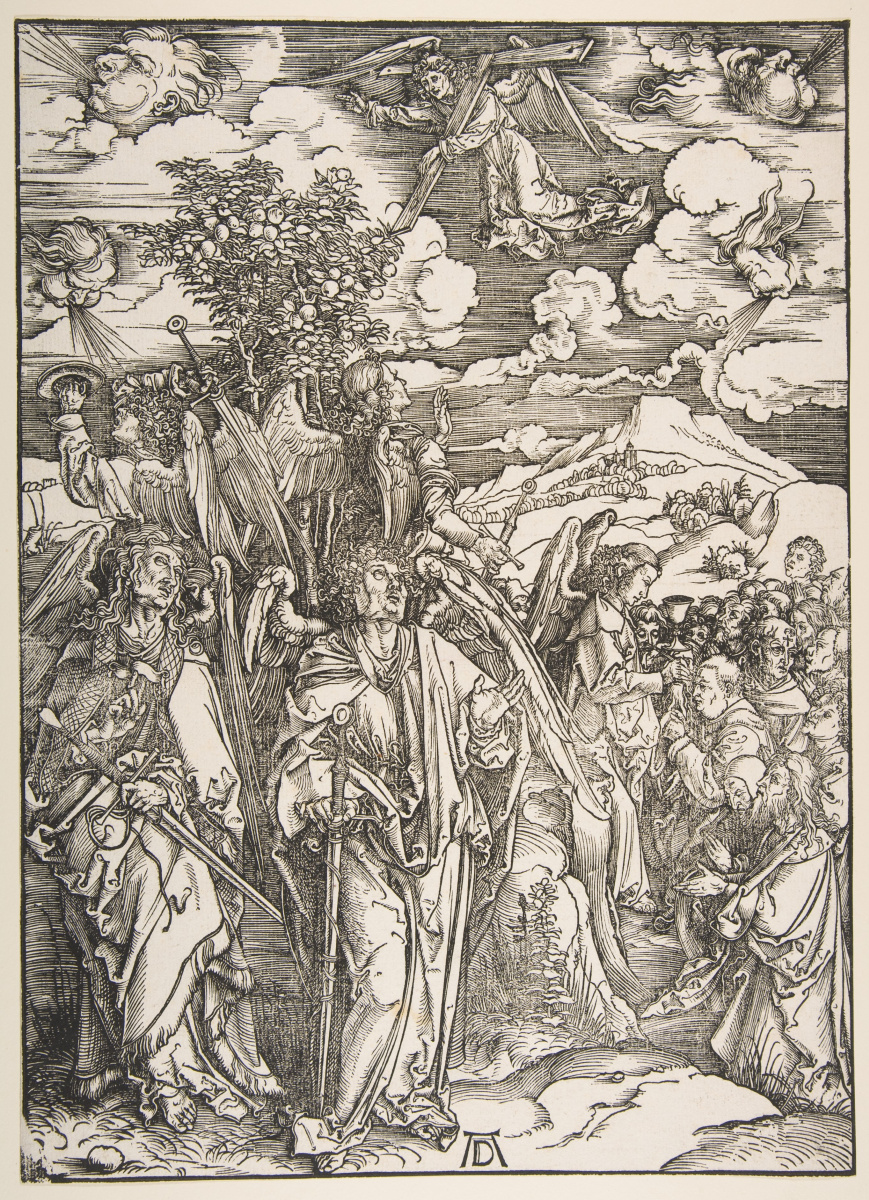 Albrecht Dürer. Angels holding the four winds