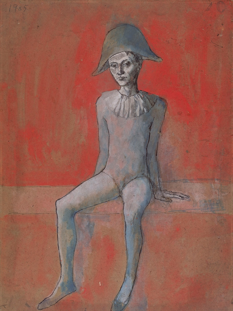 Pablo Picasso. Seated harlequin