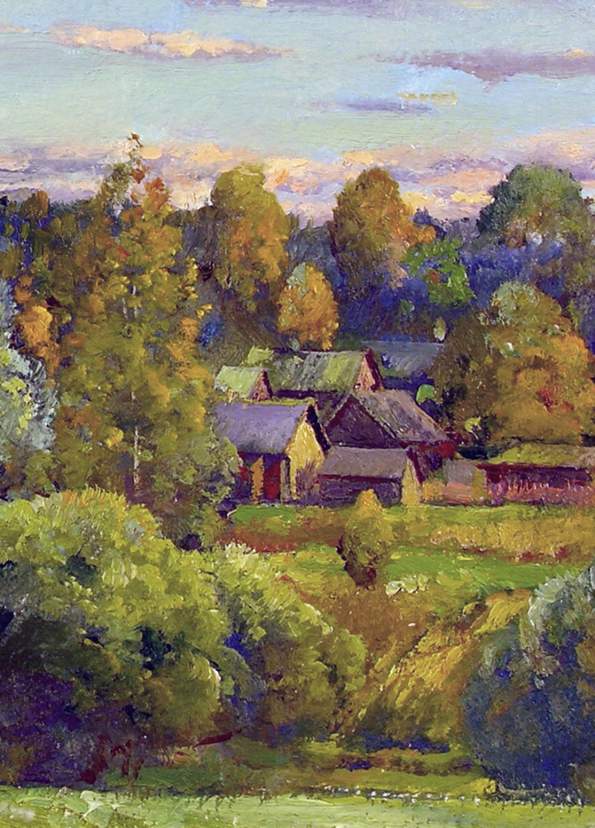 Пейзаж с ивами. Картон, масло  25 х 40 см. 2005