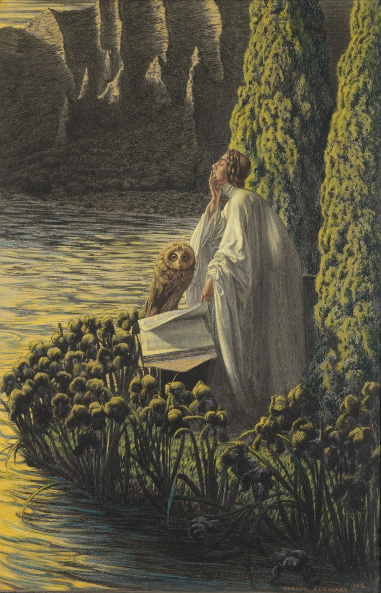 Carlos Schwabe. Тихий интерьер.  1908