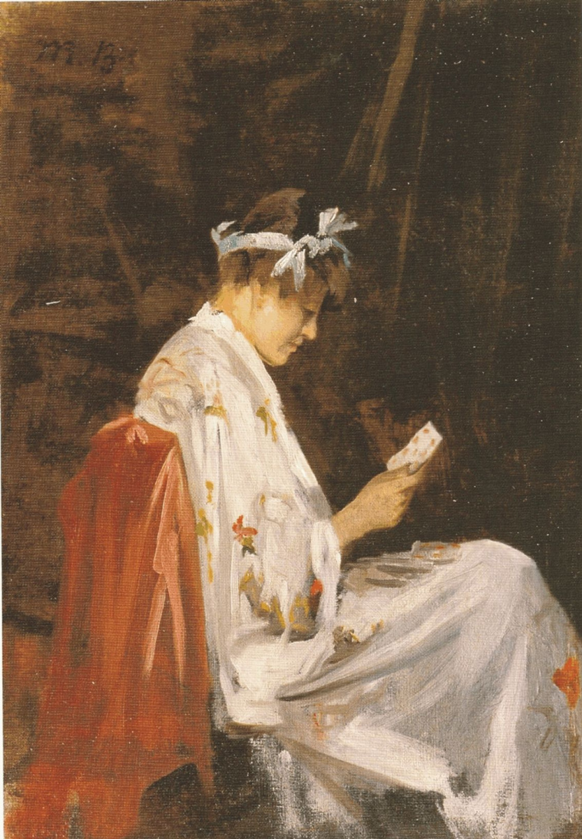 Мария Константиновна Башкирцева. Woman playing cards