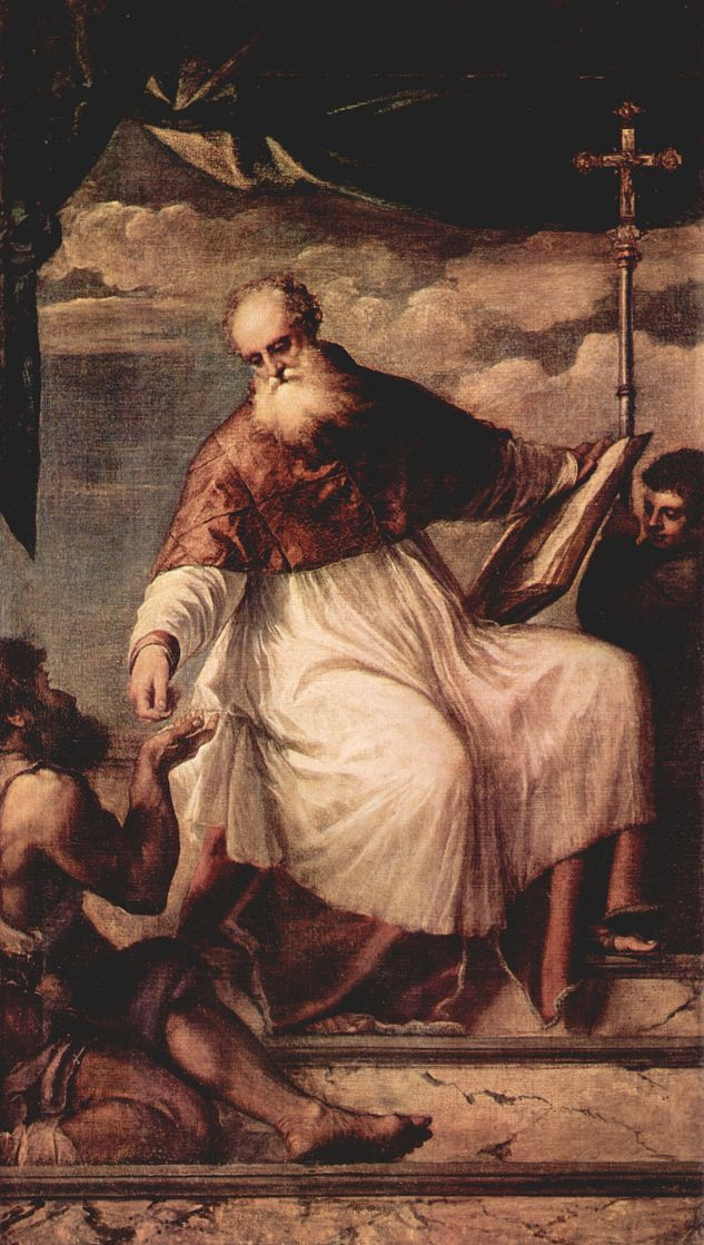 Titian Vecelli. SV. John the Evangelist and begging