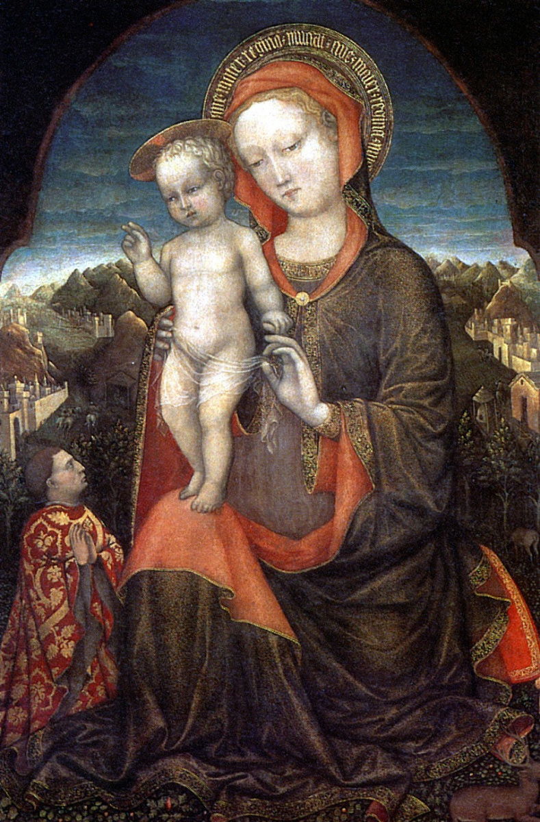 Jacopo Bellini. Madonna and Child with Donor Lionello d'Este