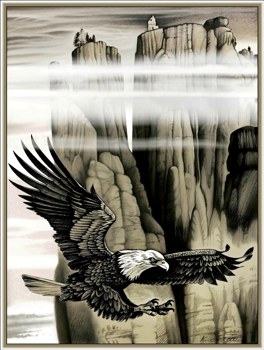 Konstantin Avdeev. Eagle and rocks