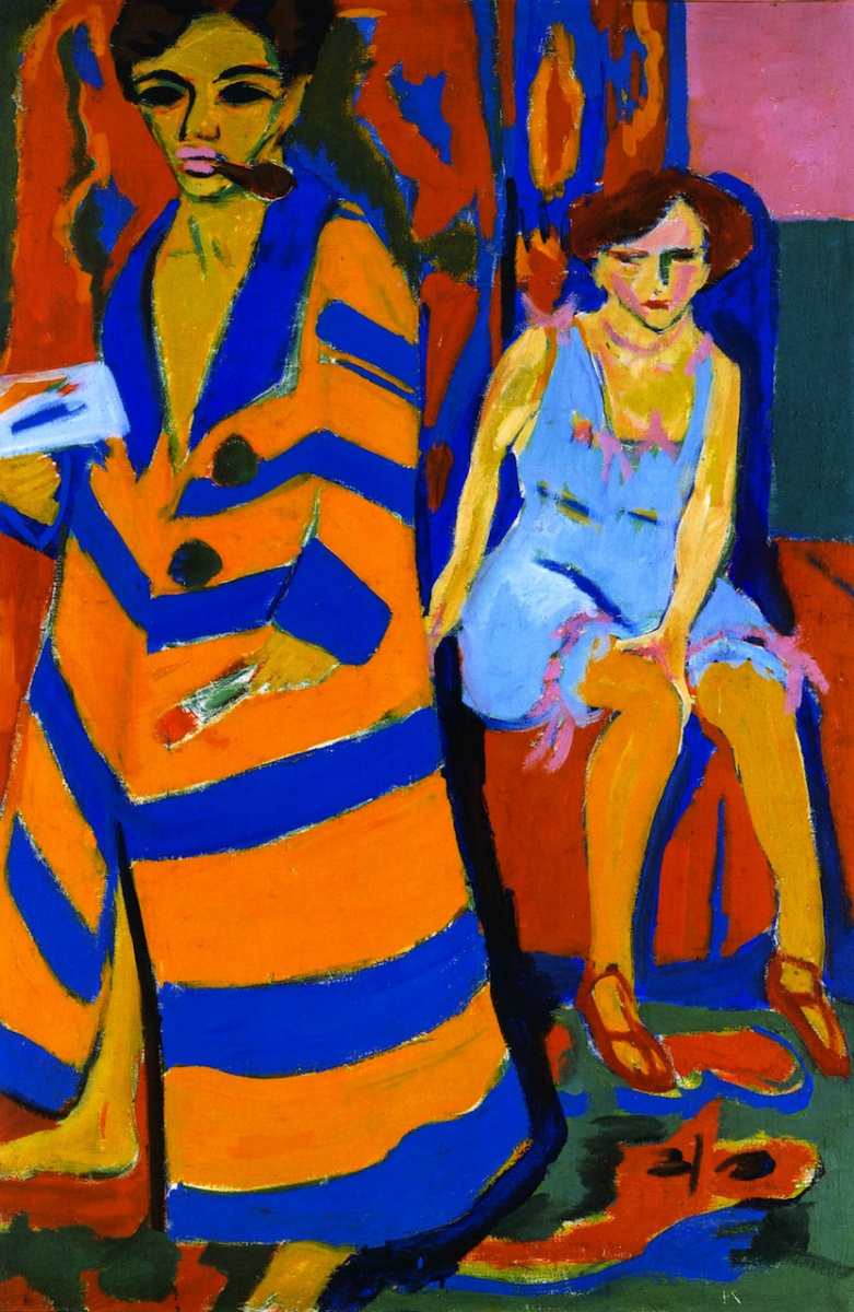 Ernst Ludwig Kirchner. Self-portrait with model