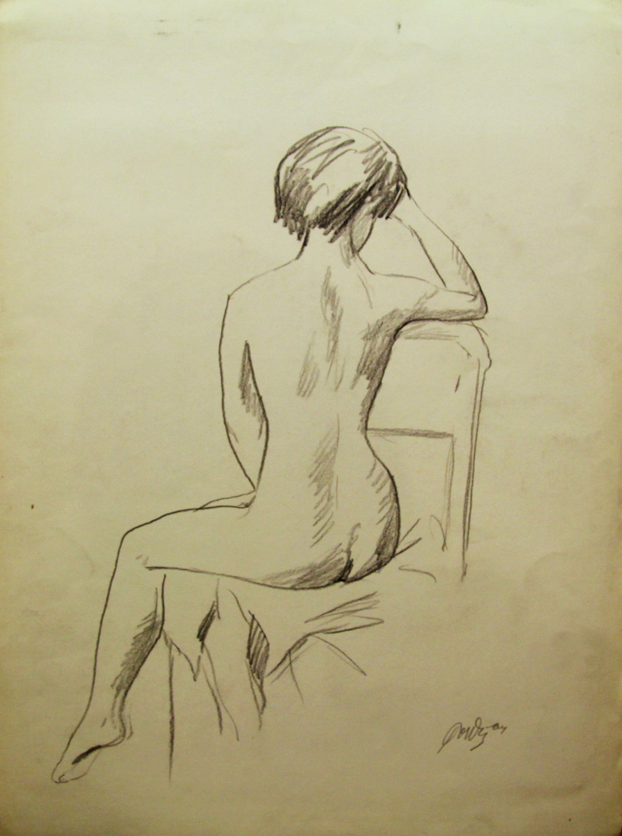 Gordon Meerovich Grigory (1909 - 1995). Sitting back Nude model