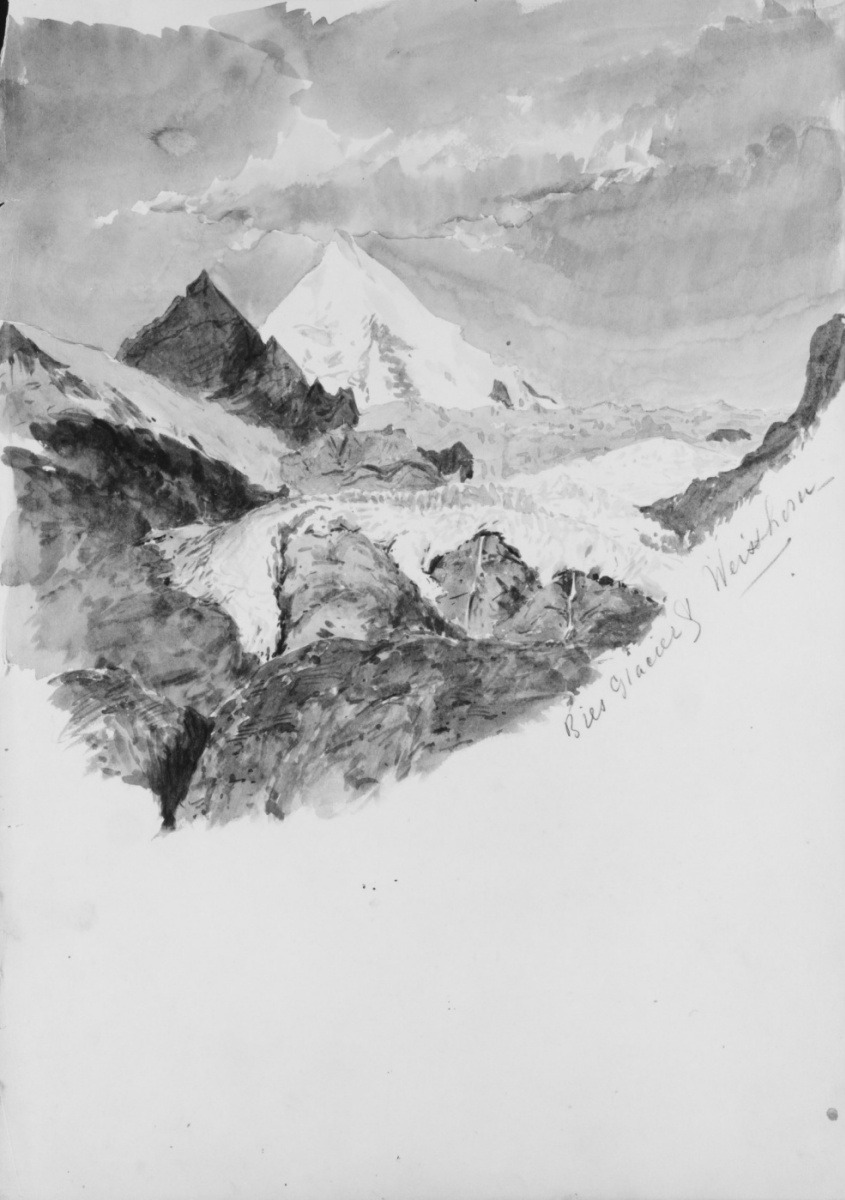 John Singer Sargent. The mountain and the glacier of the Weisshorn, Zermatt, Switzerland