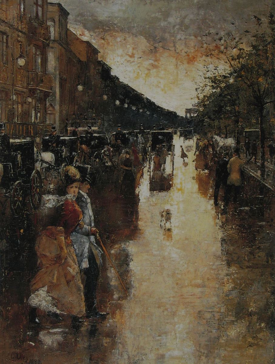 Lesser Ury. Unter den Linden after the rain