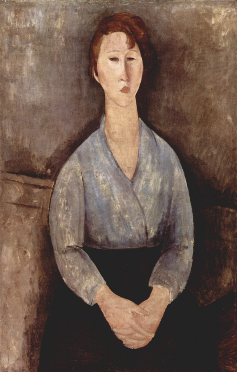 Amedeo Modigliani. Seated woman in a white blouse