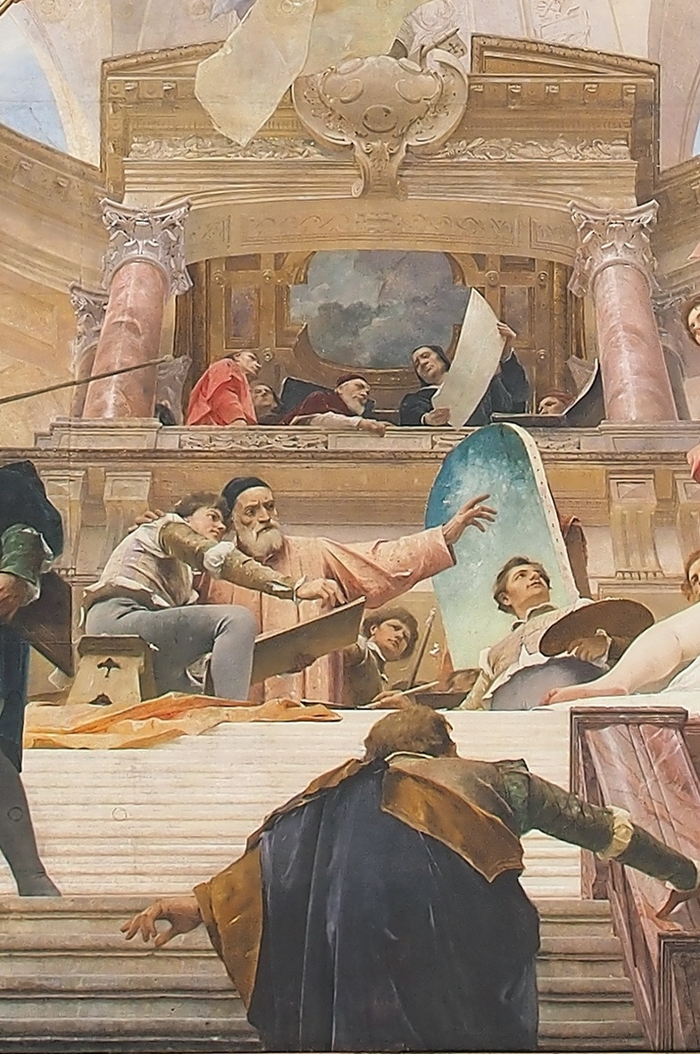 Mihály Munkácsy. La Apoteosis Del Renacimiento. La pintura del techo de viena, el museo de historia del arte. Fragmento I