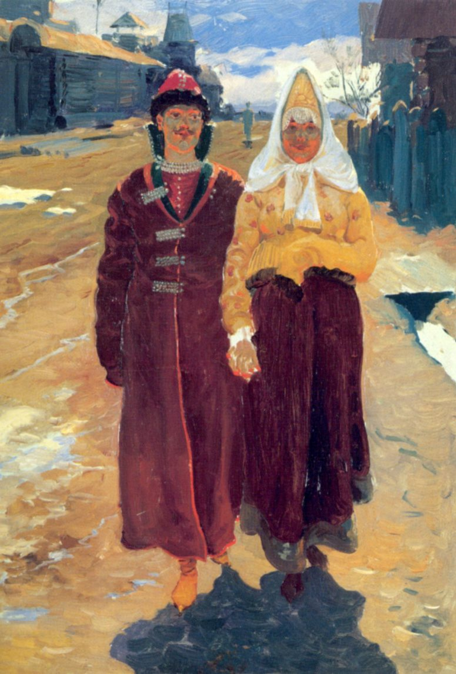 Андрей Петрович Рябушкин - В гости, 1896, 42×31 см: Описание произведения |  Артхив