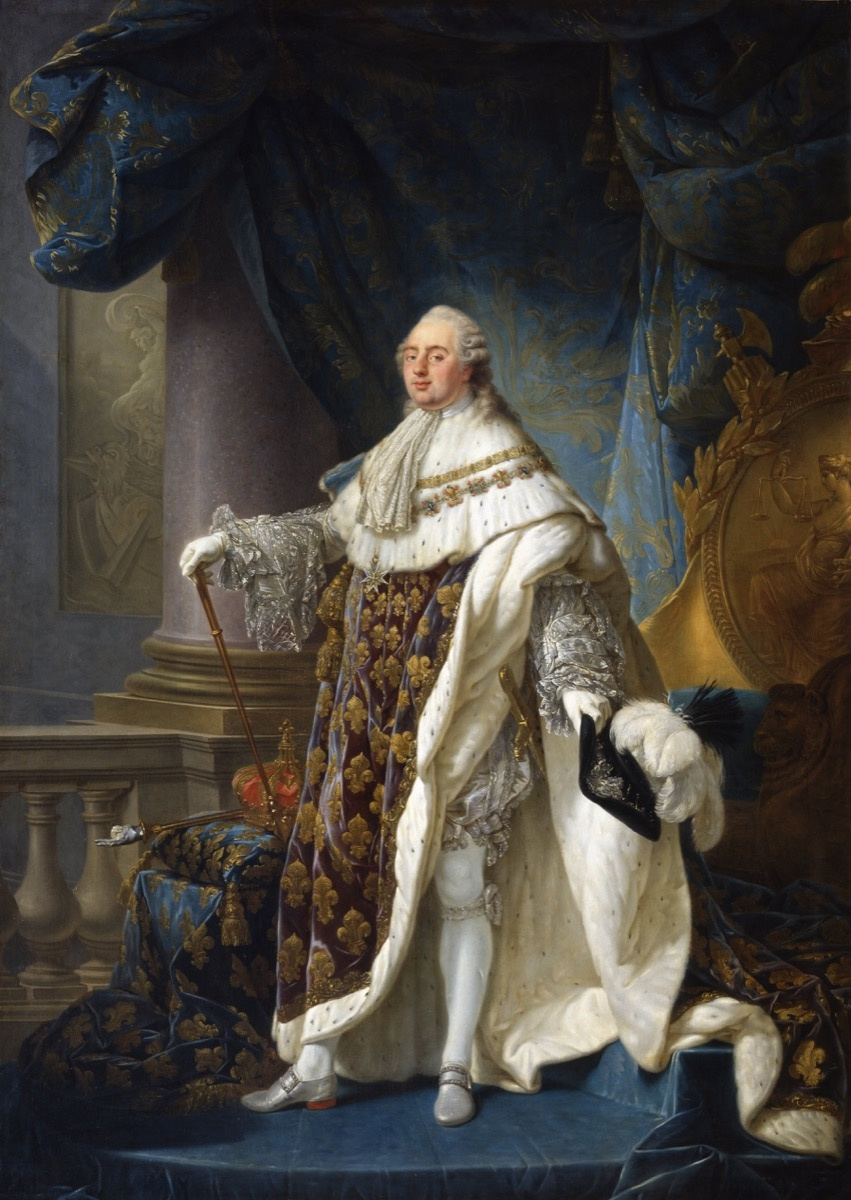 Antoine François Calle. Luis XVI, Rey de Francia y de Navarra, con su gran traje de rey en 1779