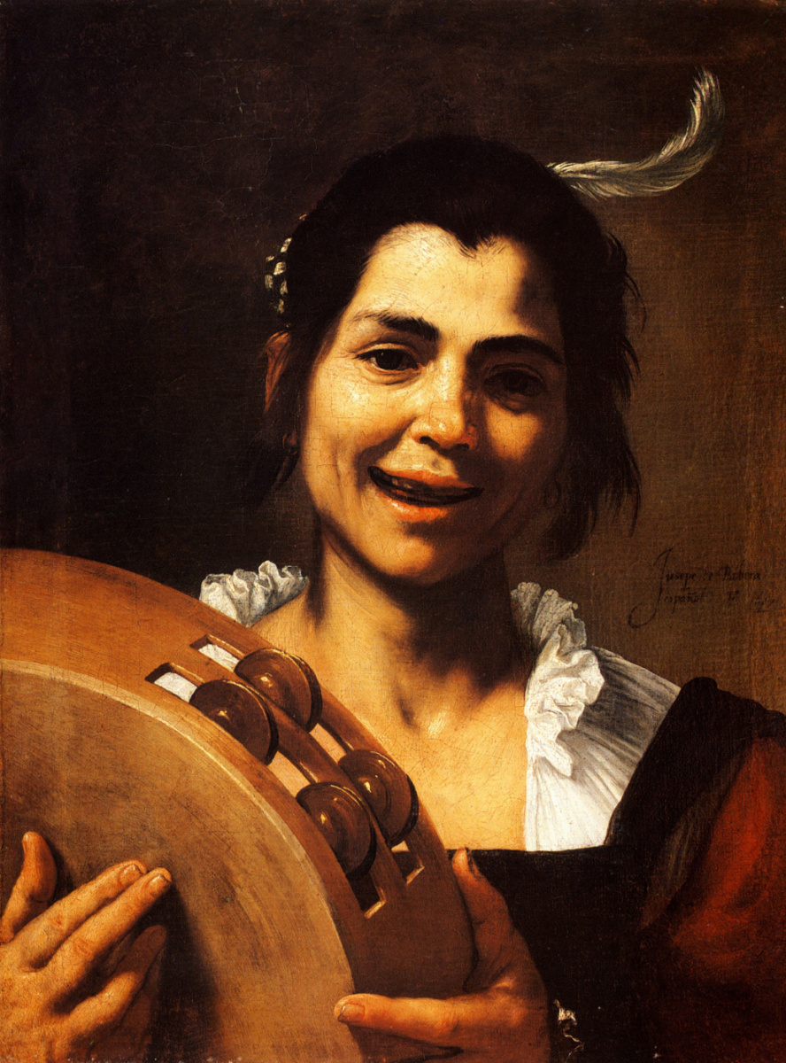 Jose de Ribera. Girl with a tambourine