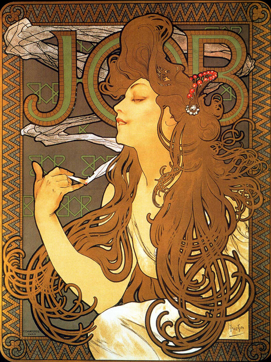 Alfonse Mucha. Advertising poster for the tissue paper "job"