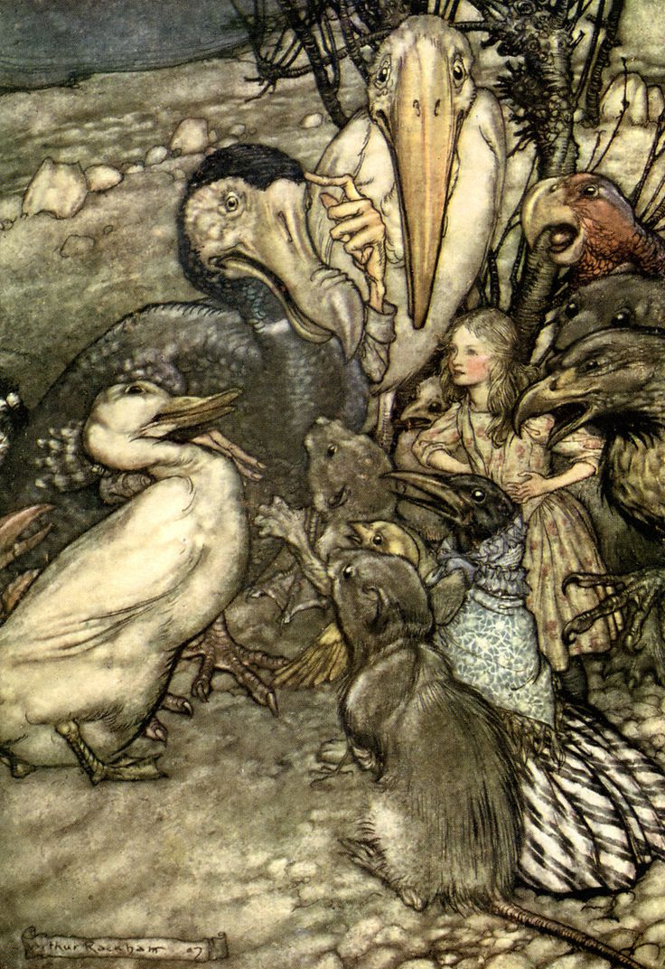 Arthur Rackham. Illustration for the tale "Alice in Wonderland"