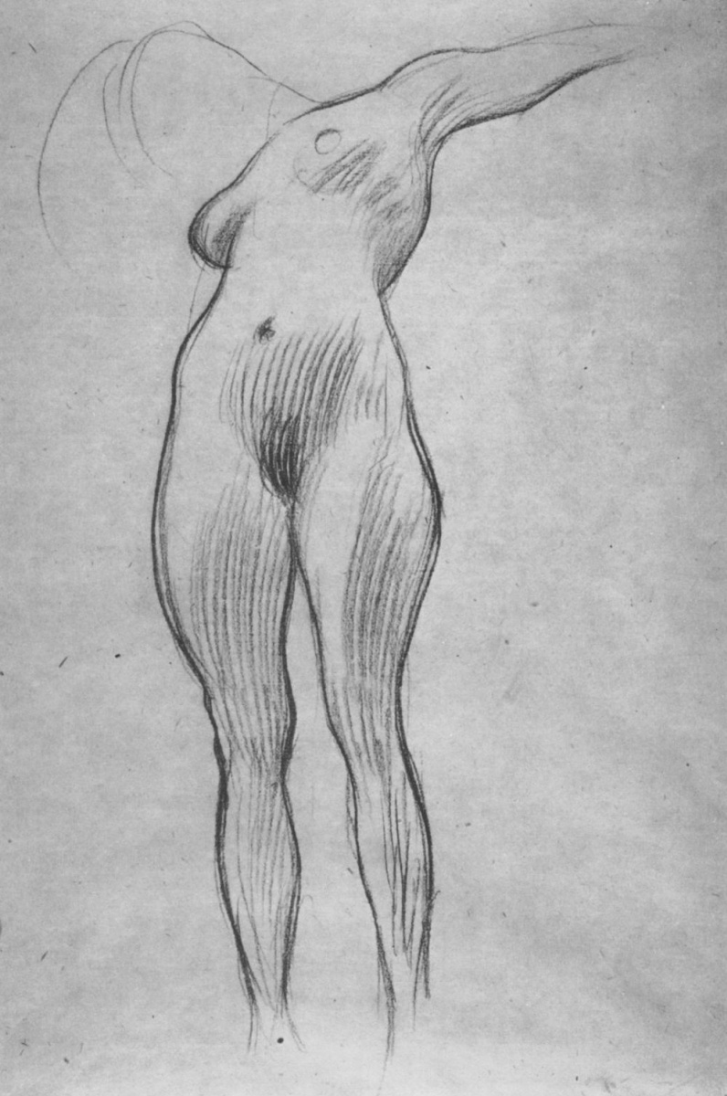 Gustav Klimt. Soaring Nude II (Sketch for "Medicine")