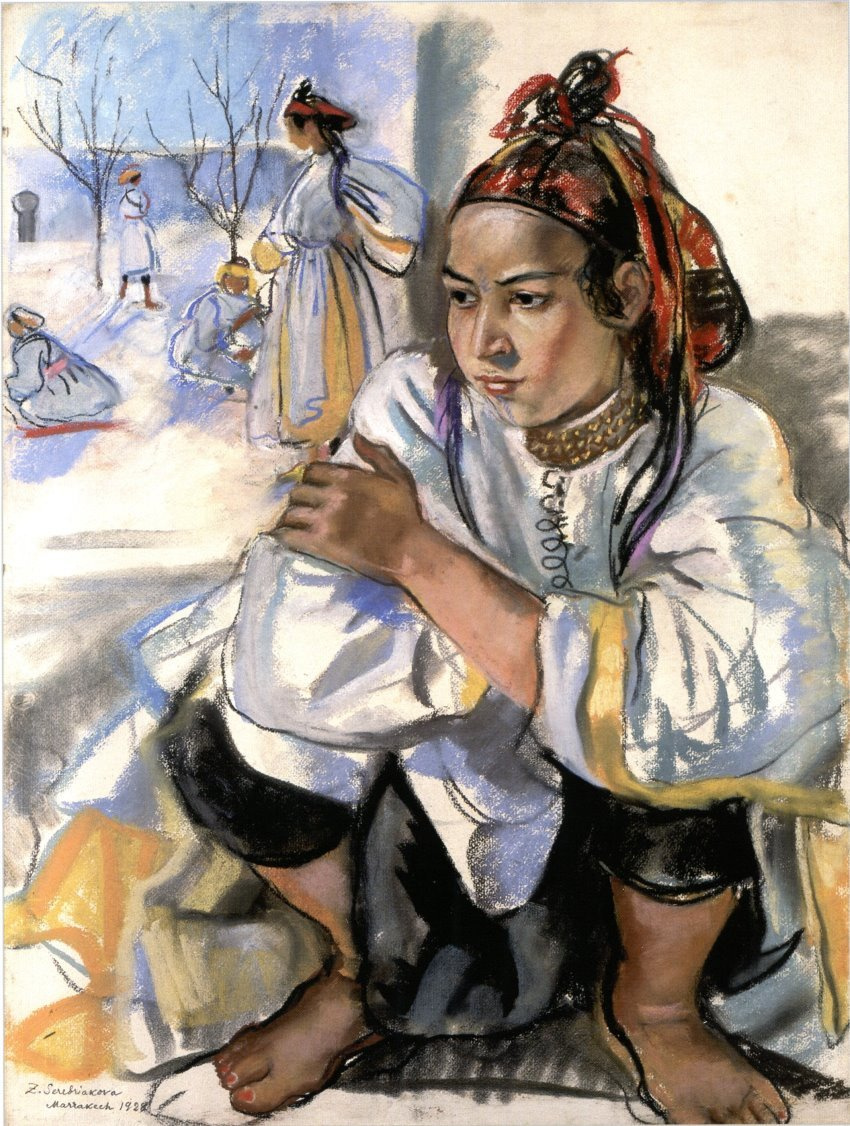 Zinaida Serebriakova. A young Moroccan sitting