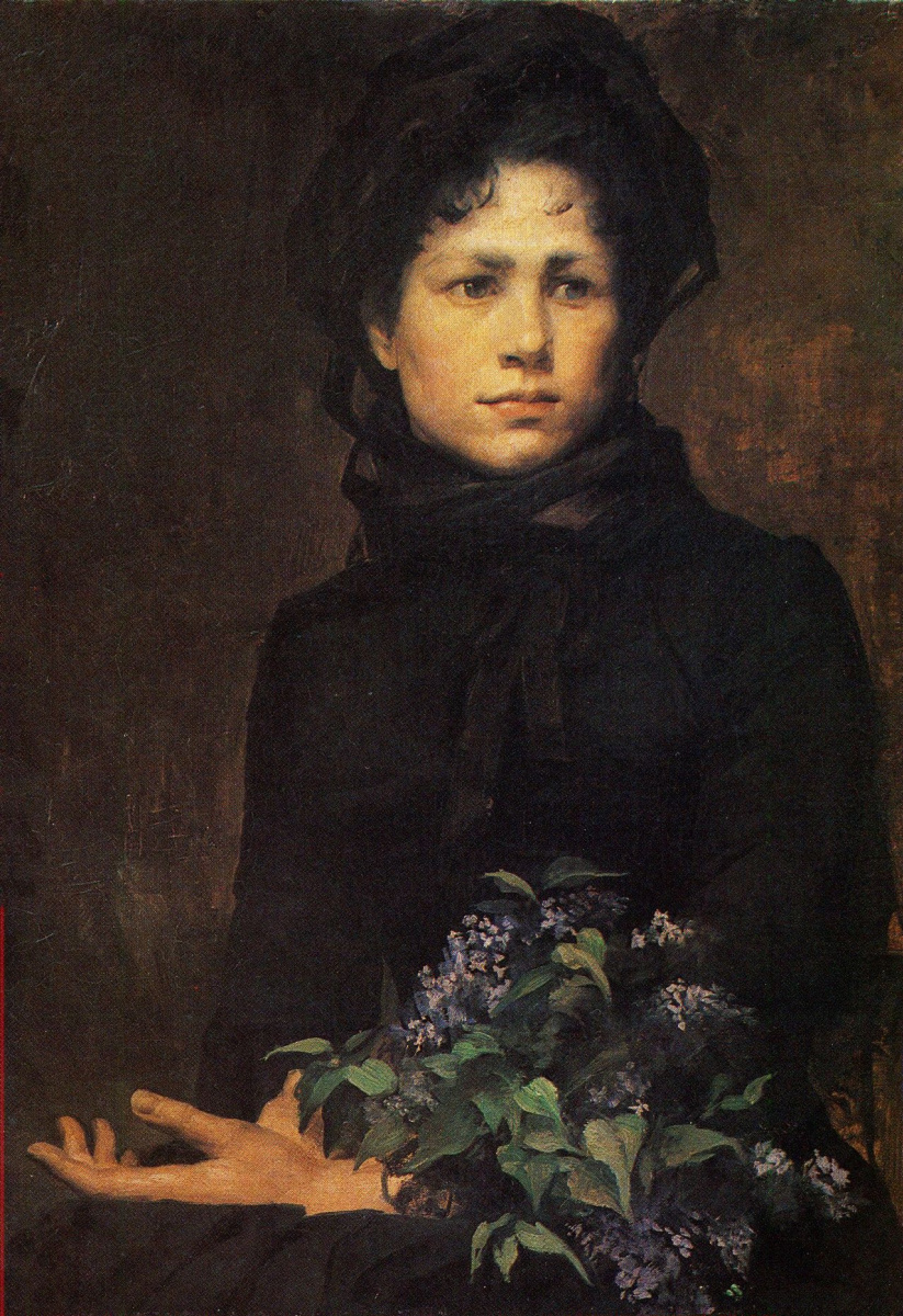 Мария Константиновна Башкирцева. Girl with a bouquet of lilac