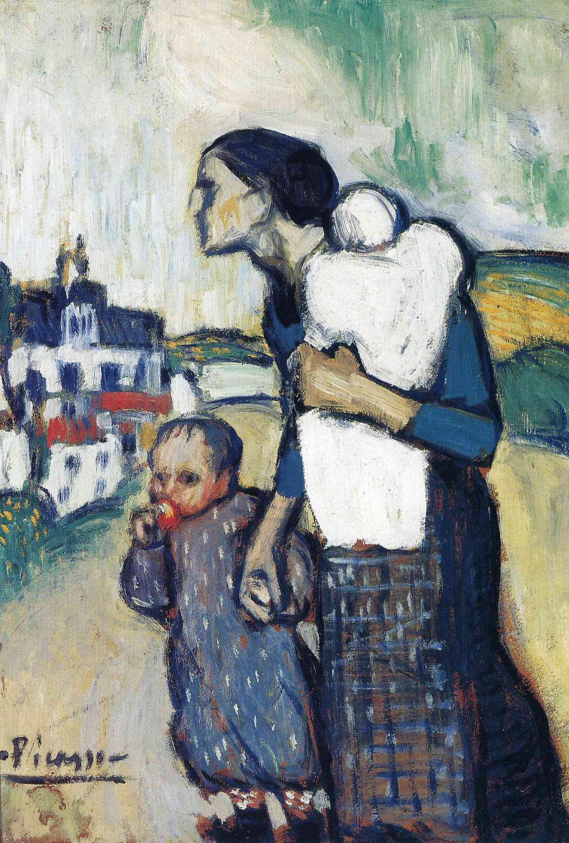 Pablo Picasso. Mother with two children