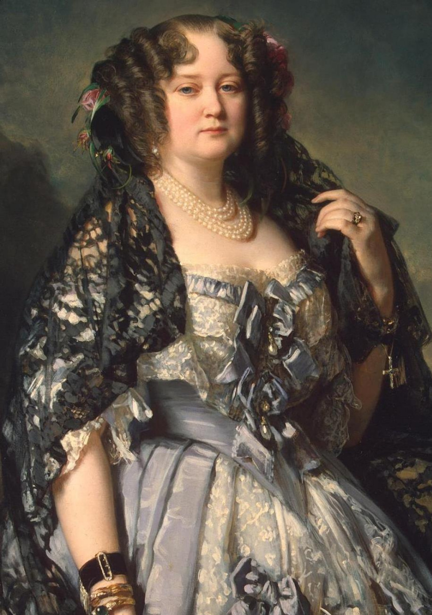 Franz Xaver Winterhalter. Portrait of Princess Sophia Alexandrovna Radziwill. Fragment