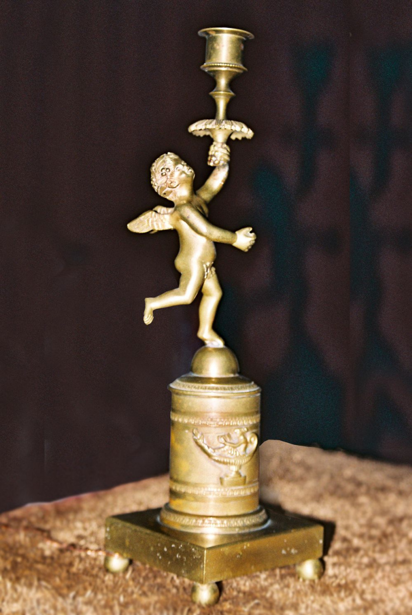 Unknown artist. Candle holder with Cupid