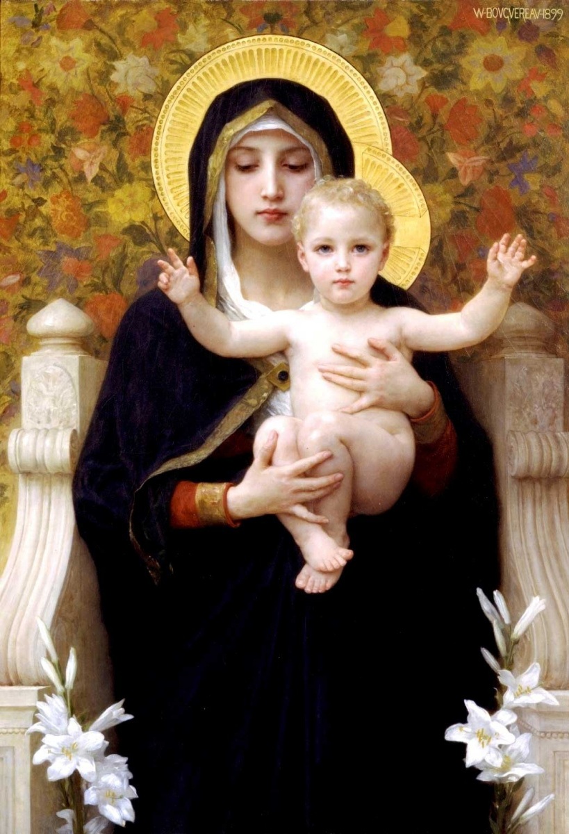 William-Adolphe Bouguereau. Madonna mit Lilien