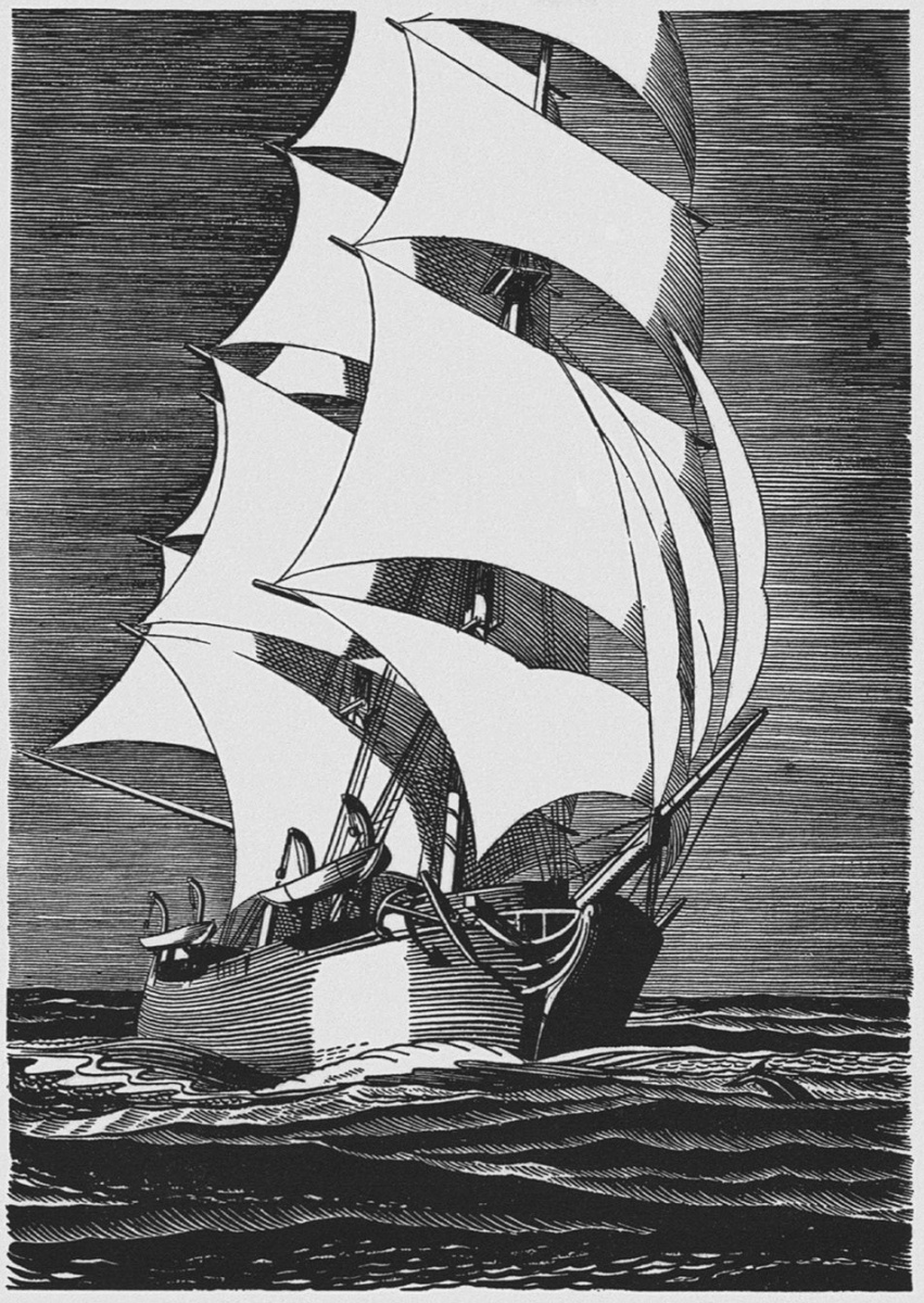 Rockwell Kent. Illustration to the novel by H. Melville "Moby dick"