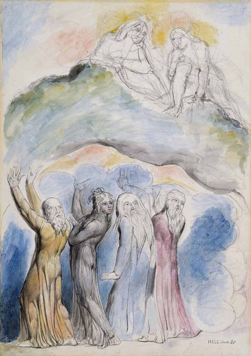 William Blake. The Mission Of Virgil. Illustrations for "the divine Comedy"