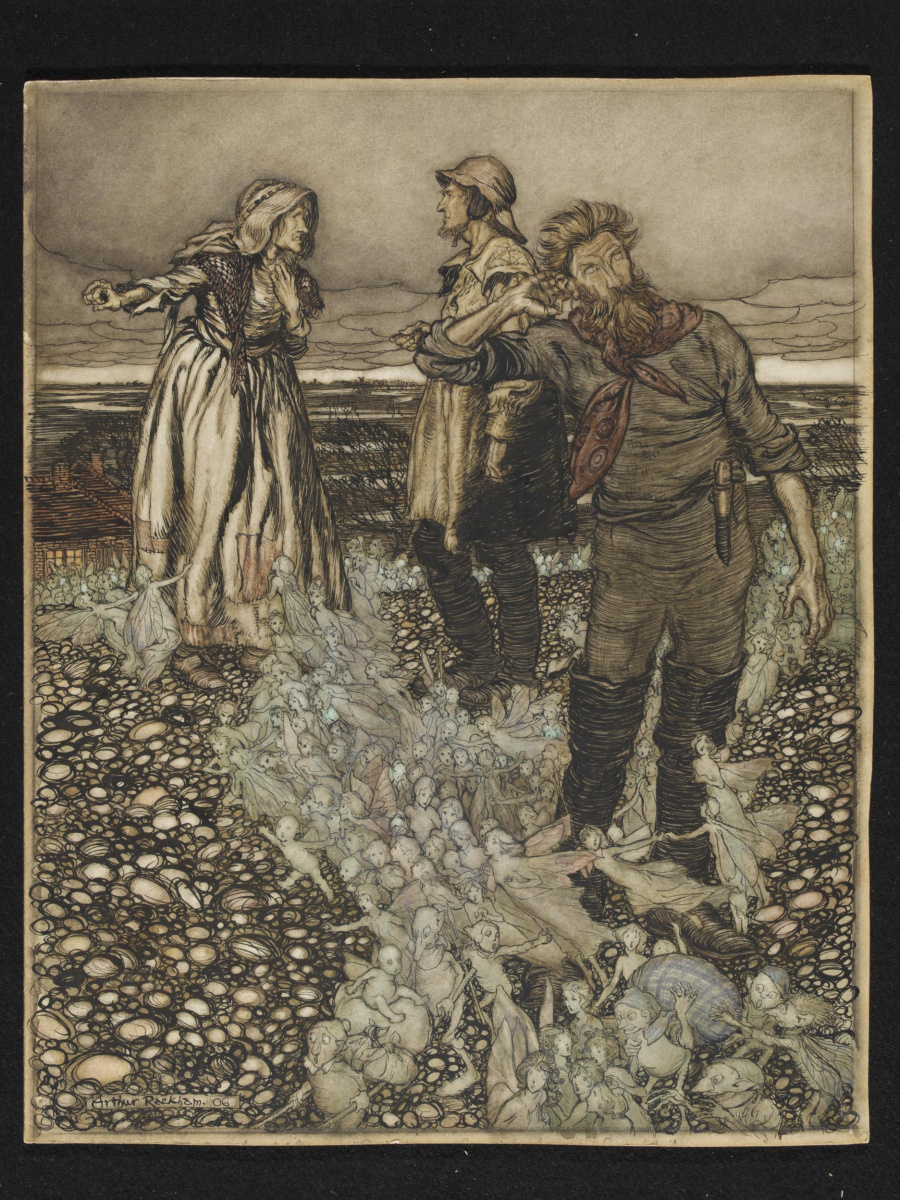 Arthur Rackham. Widget Witheft and her sons