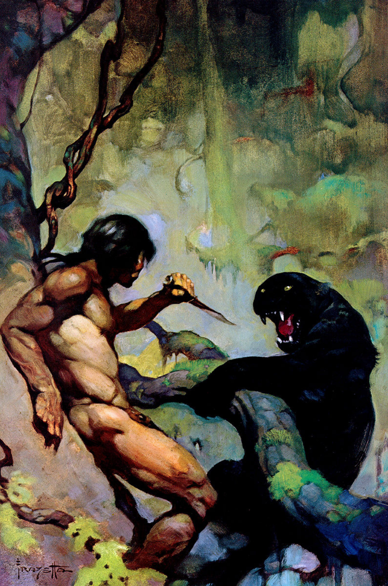 Tarzan with a knife by Frank Frazetta: History, Analysis & Facts