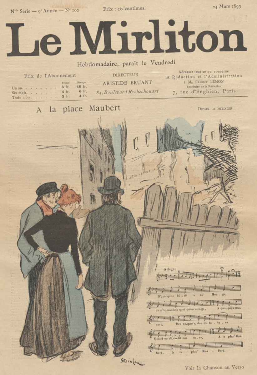 Theophile-Alexander Steinlen. Illustration for the magazine "Mirliton" No. 102, March 24, 1893