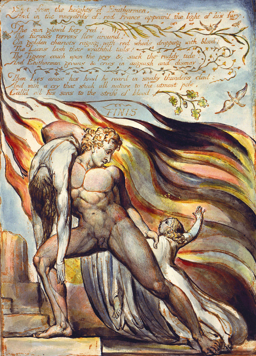 William Blake. Salvation from the flames. Illustration for the poem "Europe: a prophecy"