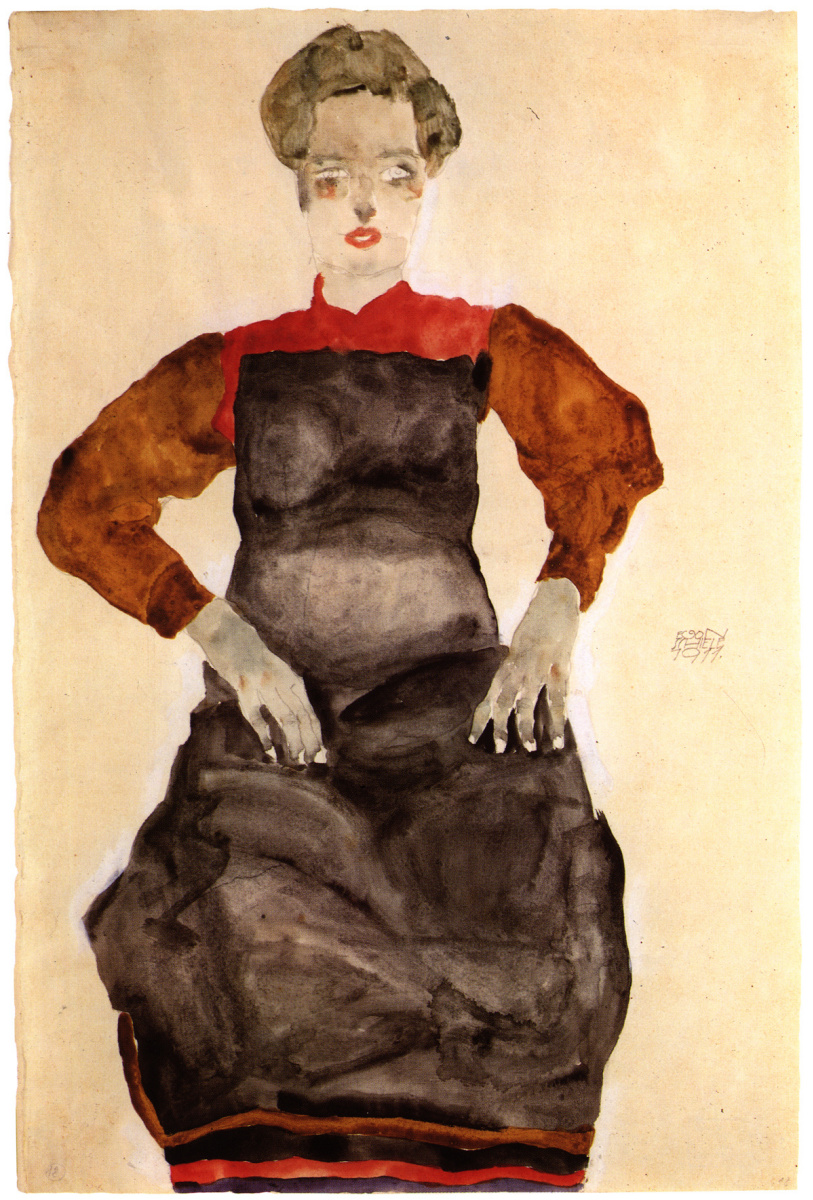 Egon Schiele. The woman in black apron