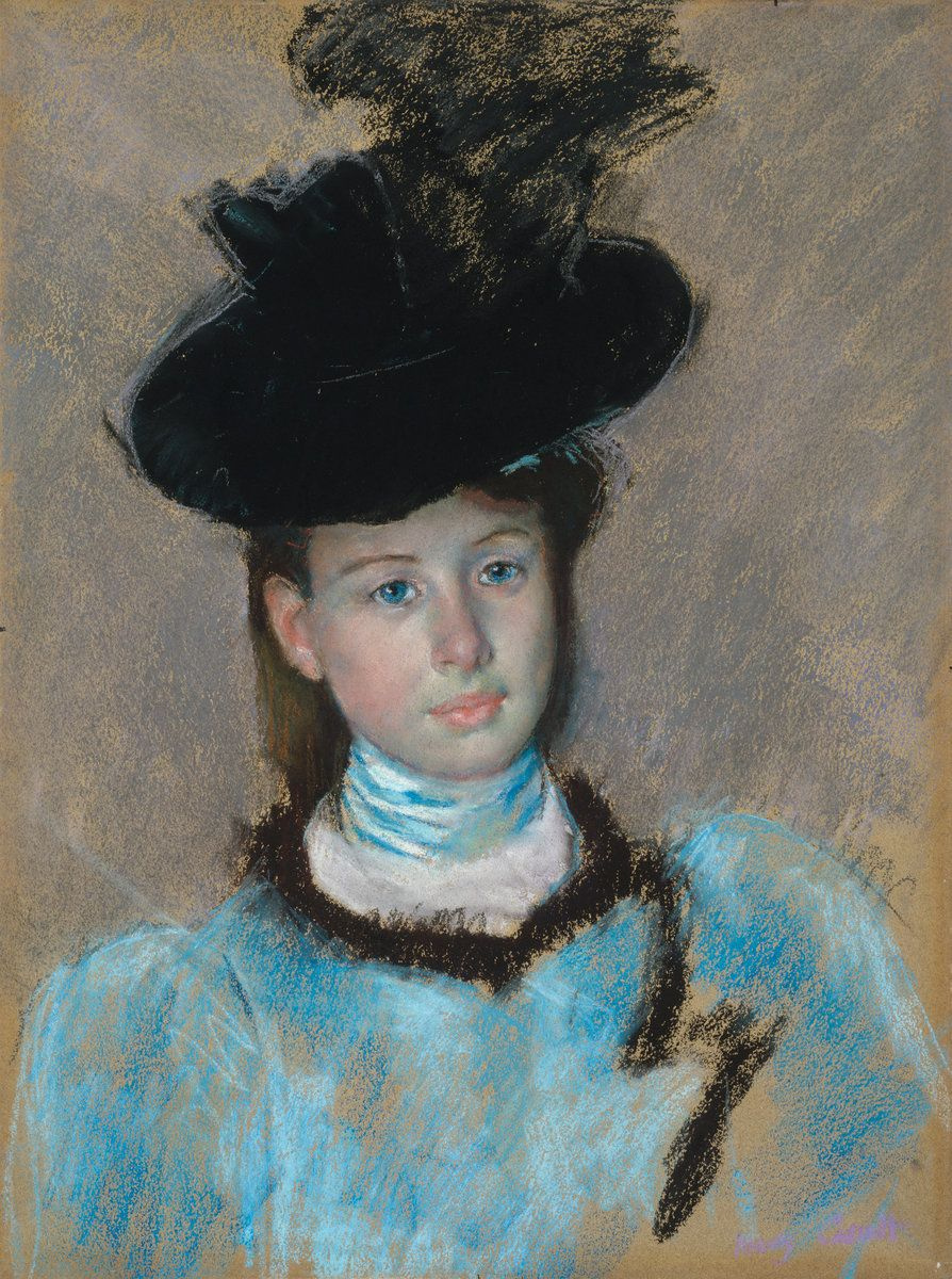 Mary Cassatt. Black hat