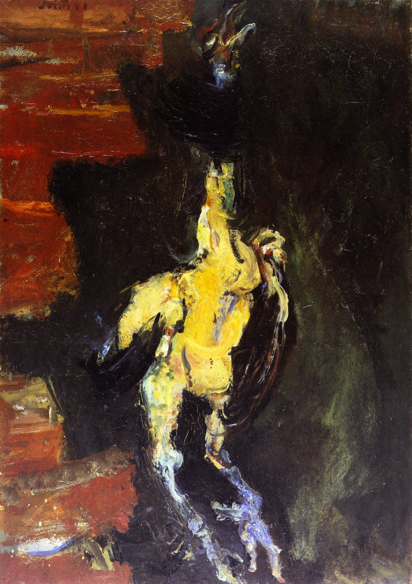 Chaim Soutine. Chicken, hanging in front of brick wall