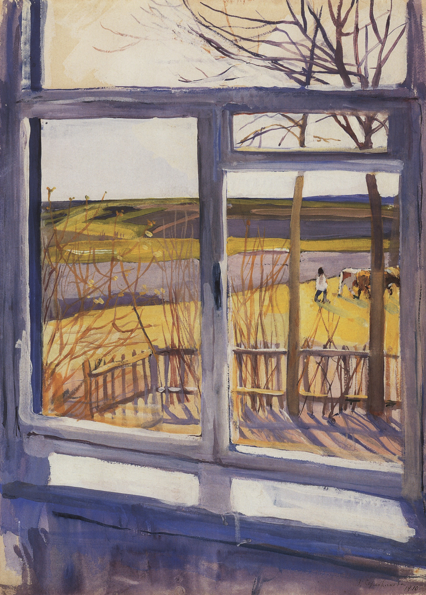 Zinaida Serebryakova. Vista desde la ventana. No aburrido