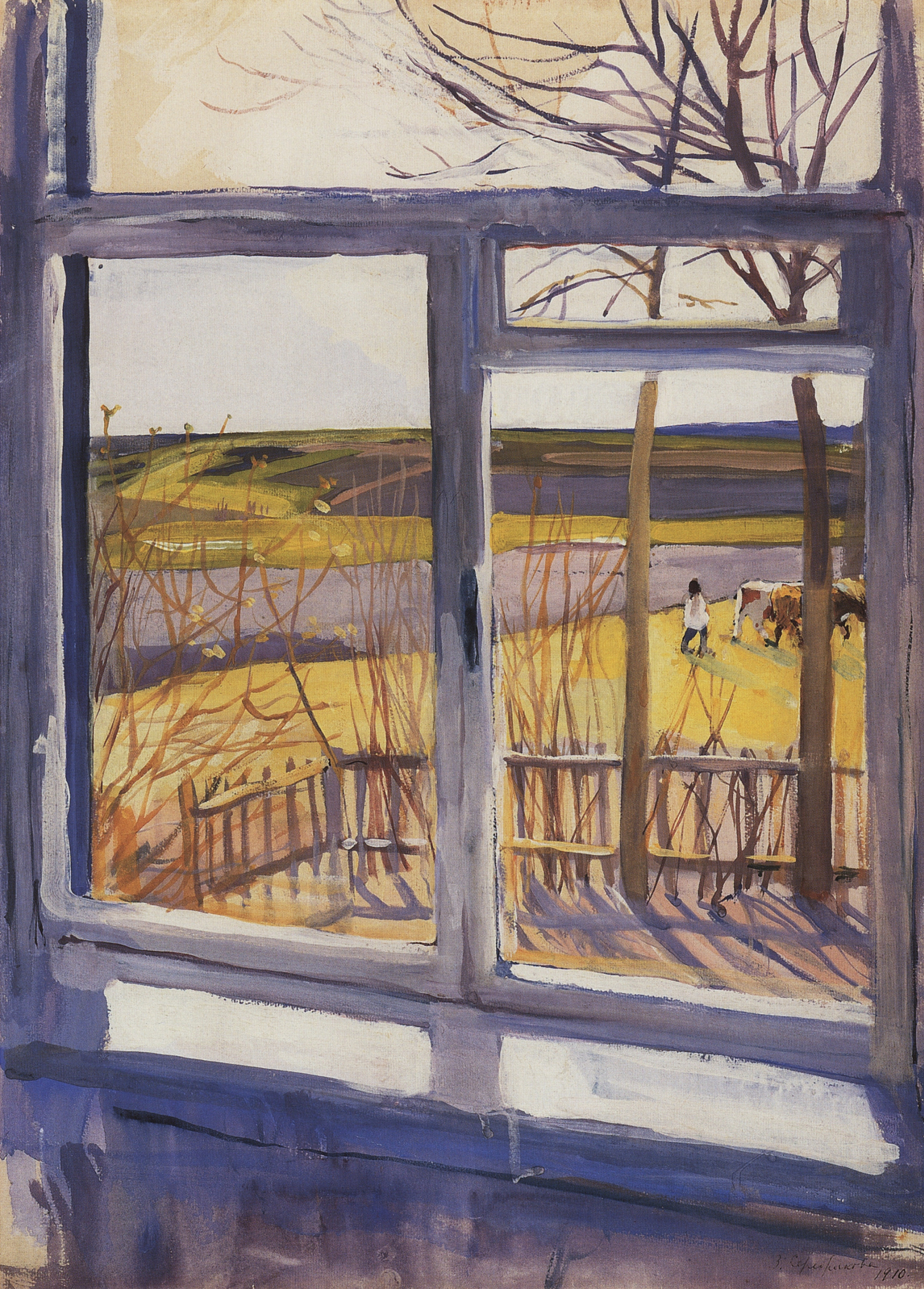 The view from the window. Boring., 1910, 47×62 cm by Zinaida