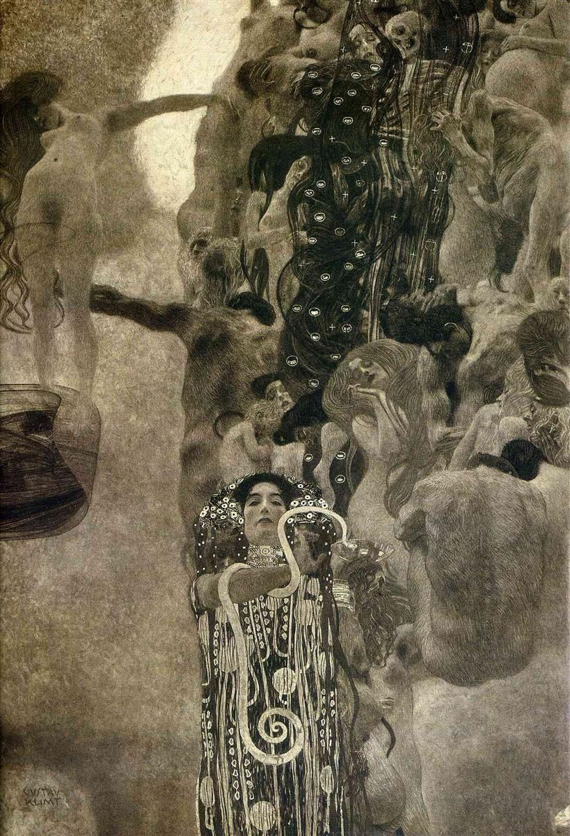 Gustav Klimt. Medicina Pintura de techo para la Universidad de Viena (foto)