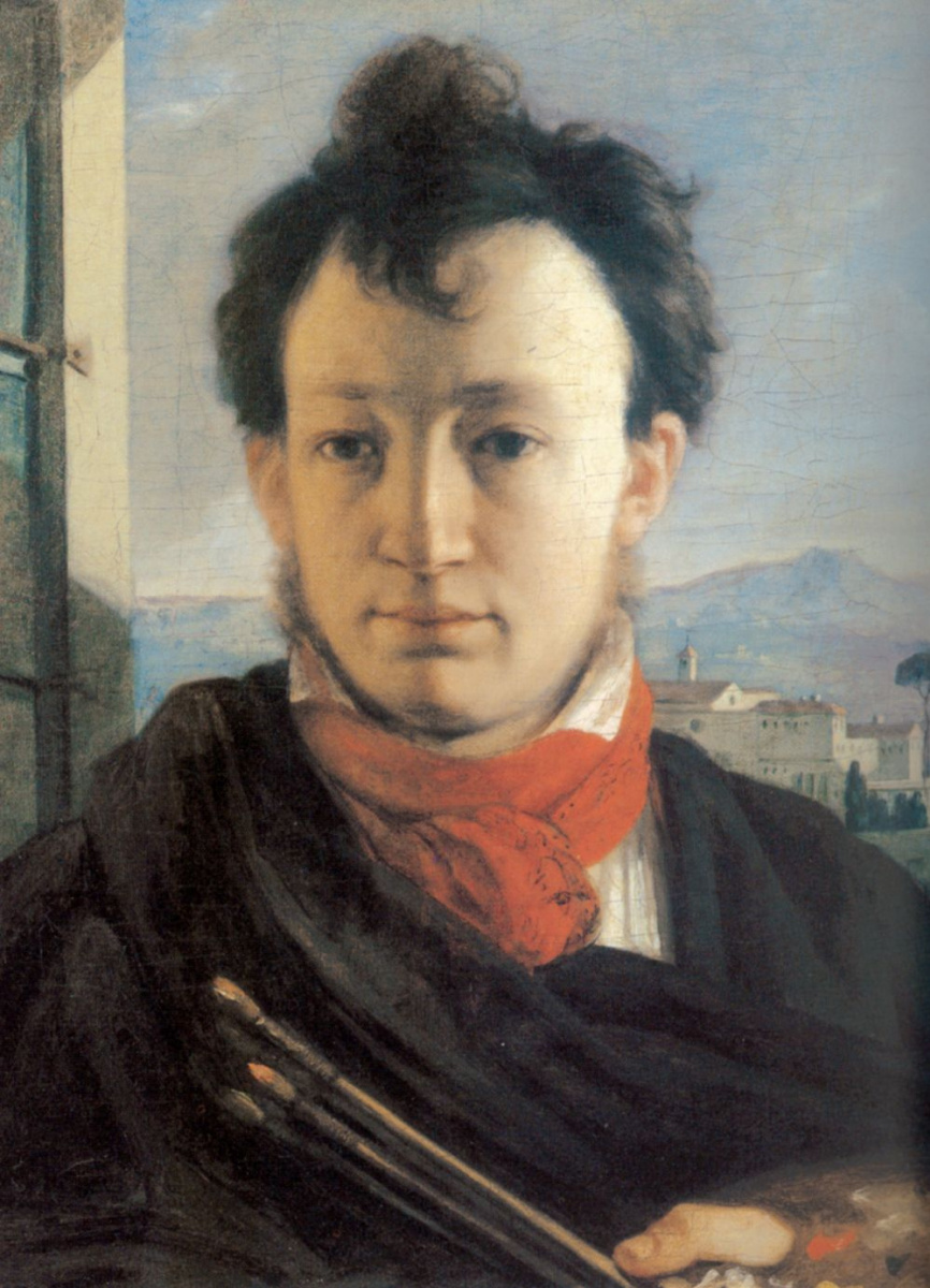 Alexander Grigorievich Varnek. Self-portrait with palette and brushes in hand