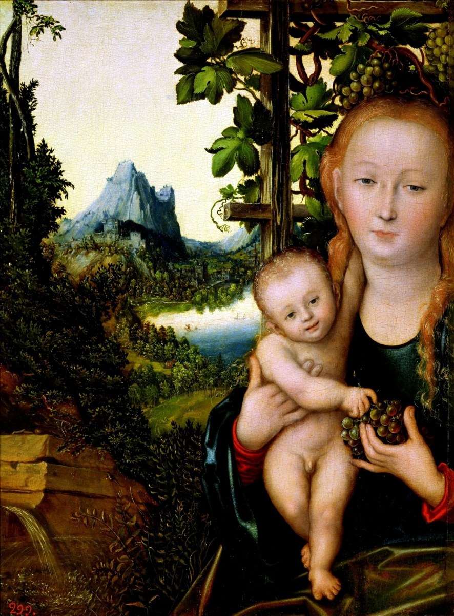 Lucas Cranach the Elder. Madonna and child (Madonna in the vineyard)