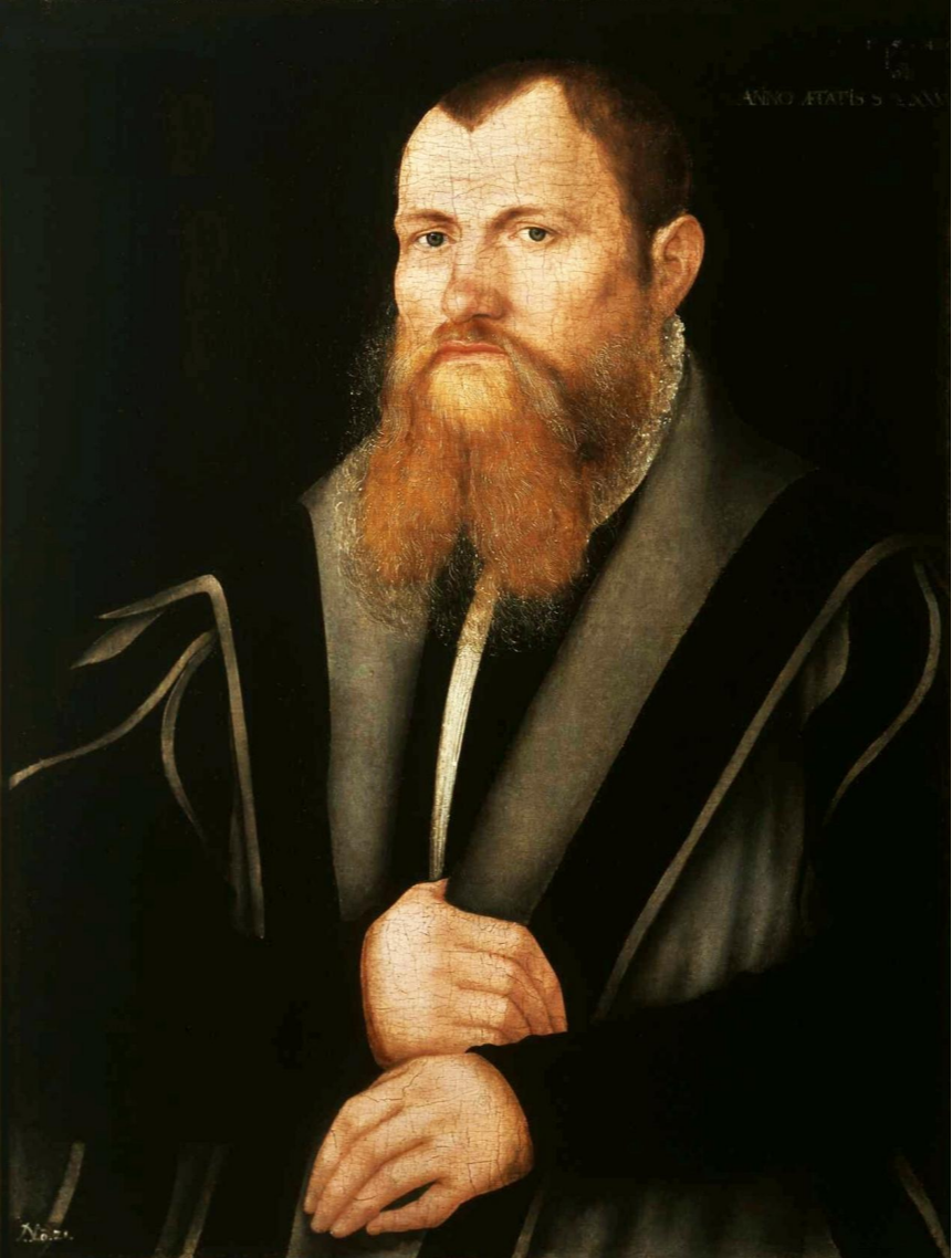 Lucas the Younger Cranach. Portrait of a bearded man. National Museum, Warsaw