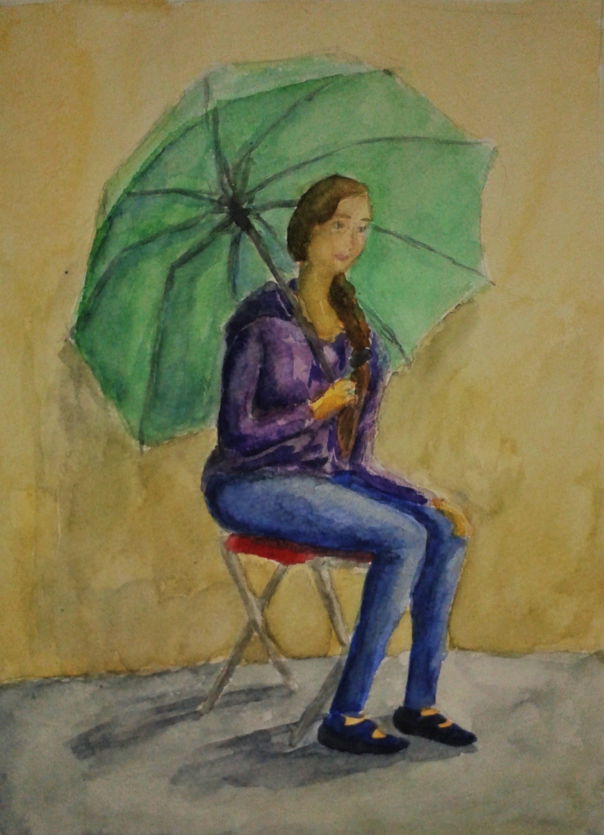 Zina Vladimirovna Parisva. Girl with umbrella